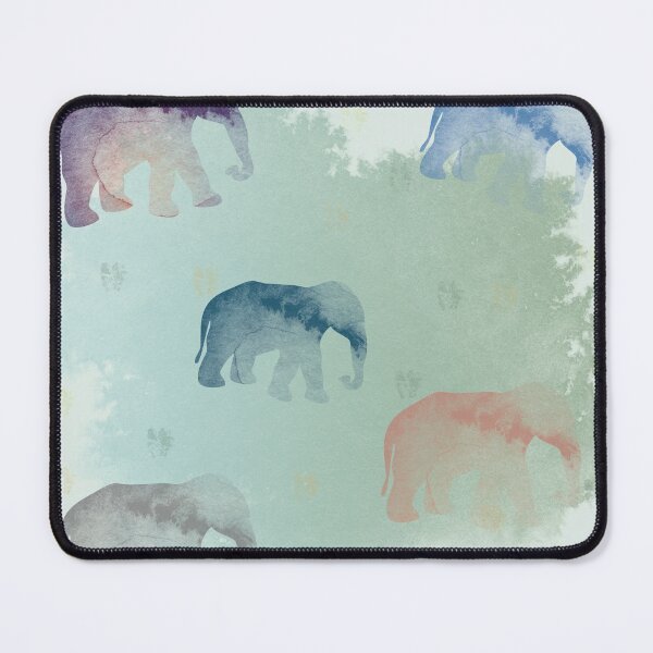 Item preview, Elephants with green watercolor texture designed and sold by Zoraida Olvera.