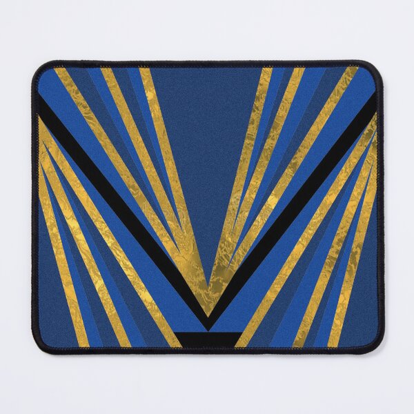 Item preview, Art deco print - dark blue, light blue and gold designed and sold by hasbeenz.