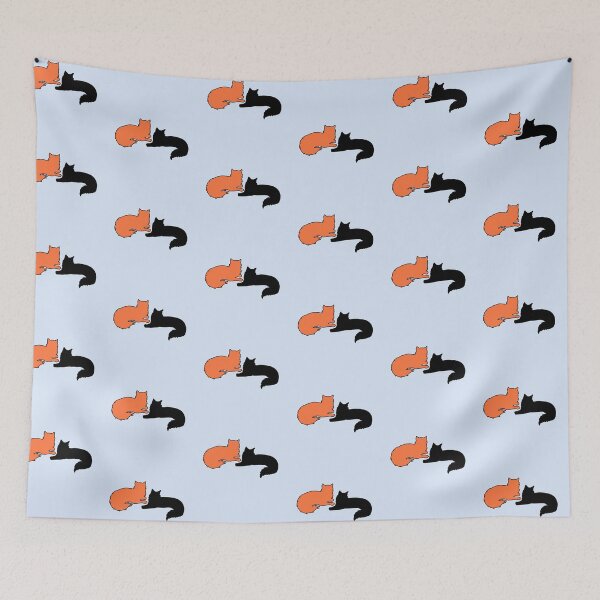 Item preview, Jamie & Claire Lounging Around (Black & Orange Cats) designed and sold by andmarstan.