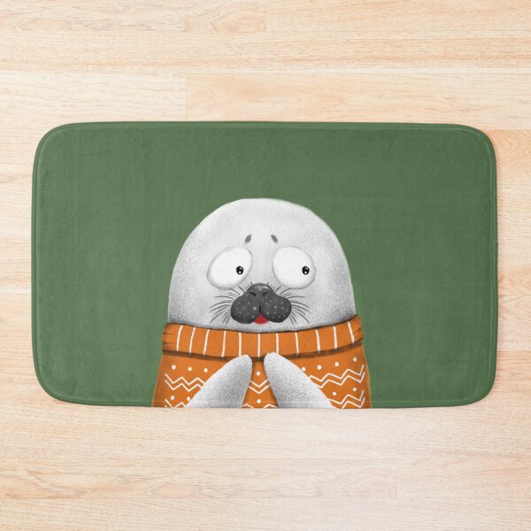 Item preview, Cute Seal Wearing Orange Sweater designed and sold by Luan Huynh.
