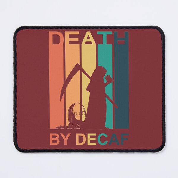 Item preview, Death by decaf coffee - vintage sunset - Halloween - full shirt colour designed and sold by hasbeenz.