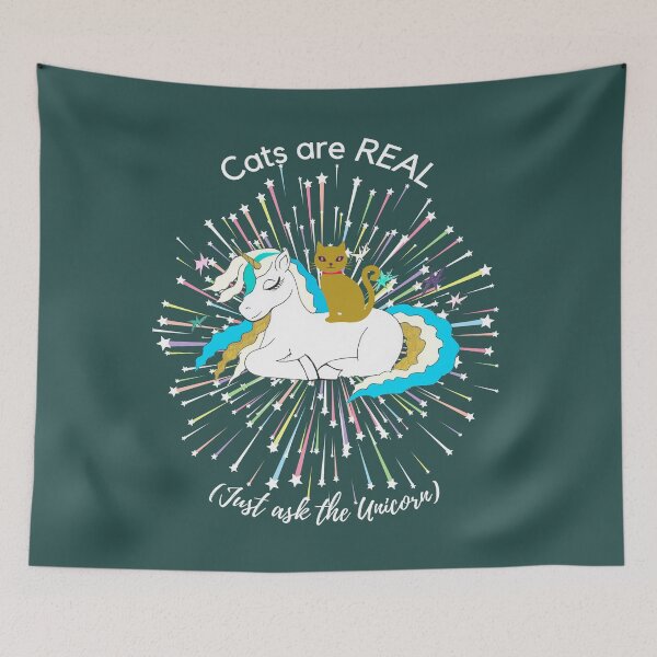 Item preview, Cats are Real, Just ask the Unicorn. designed and sold by PurrfectLuv.