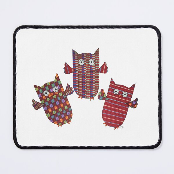 Item preview, 3 Red Owls Flying designed and sold by ErinBrieArt.