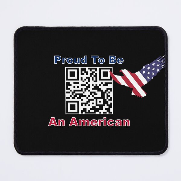 Item preview, Proud To Be An American QR Code with Flying Bald Eagle designed and sold by SuperDragon.