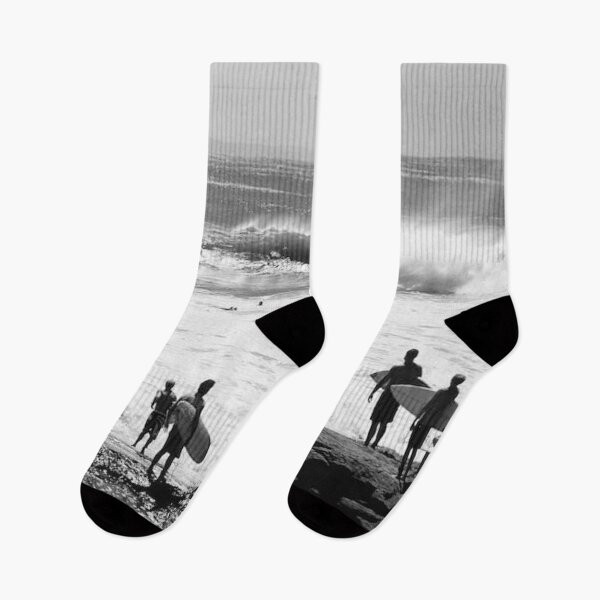 Item preview, Silhouette Of Surfers Standing On The Beach designed and sold by sandyholly.