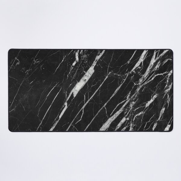 Black and White Marble Desk Mat