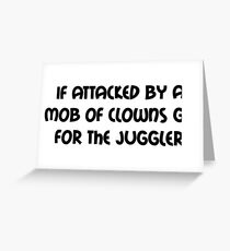 Creepy Clown Mob Pun Greeting Card
