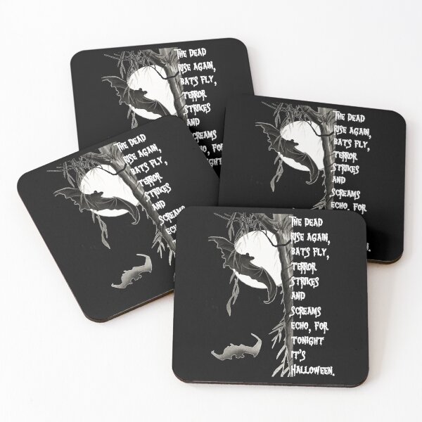 Item preview, The dead rise again, bats fly, terror strikes and screams echo, for tonight it's Halloween. - white text designed and sold by hasbeenz.