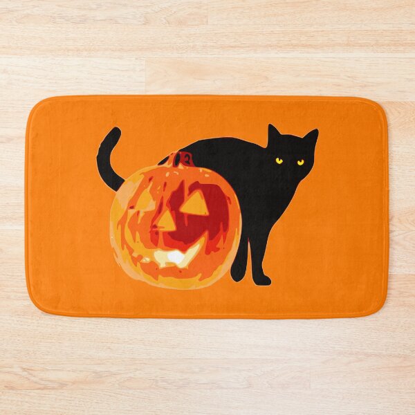 Item preview, Cat and Jack-o'-Lantern designed and sold by ArtEntwined.
