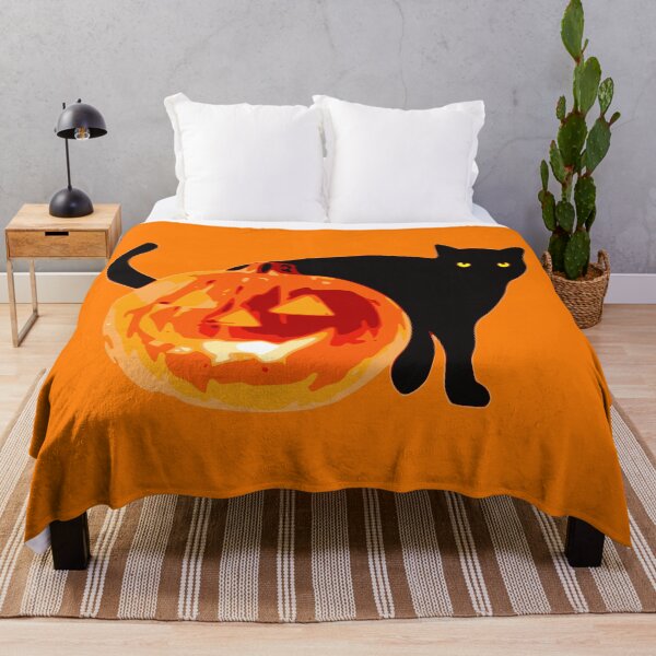 Item preview, Cat and Jack-o'-Lantern designed and sold by ArtEntwined.