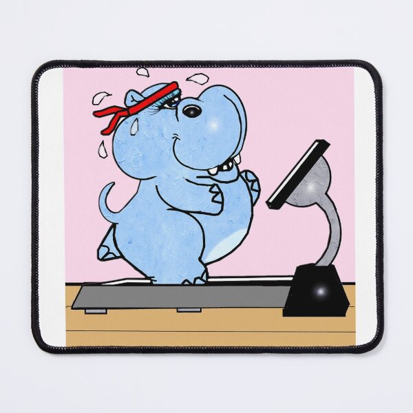 Item preview, a fat hippo on a treadmill designed and sold by Shirley cute art .