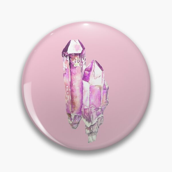 Item preview, Pink Amethyst crystal, watercolour crystal painting designed and sold by Goldstarwork.