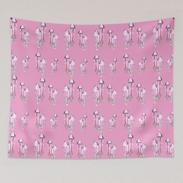 Item preview, Pink Amethyst crystal, watercolour crystal painting designed and sold by Goldstarwork.