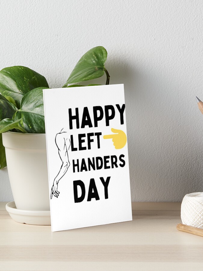 Printed products with Left Handers Day designs