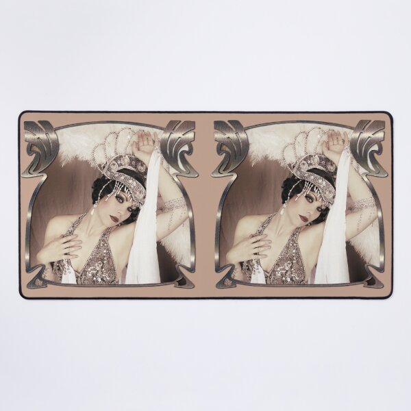 Item preview, Burlesque Showgirl Xarah von den Vielenregen in shiny art nouveau frame designed and sold by Xarah.