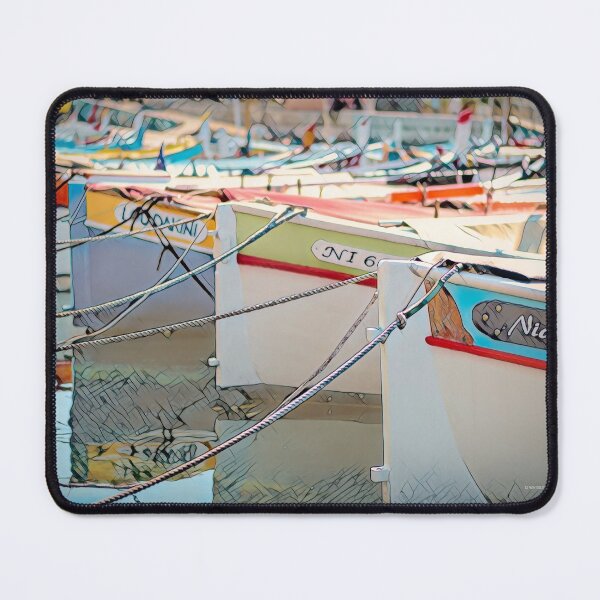 Item preview, Fishing Boats in the harbour in Nice, France  designed and sold by Marlene Watson-Hall.
