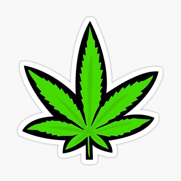 Marijuana 420 pot leaf sticker pack clear vinyl herbal decal medium 4 stickers 
