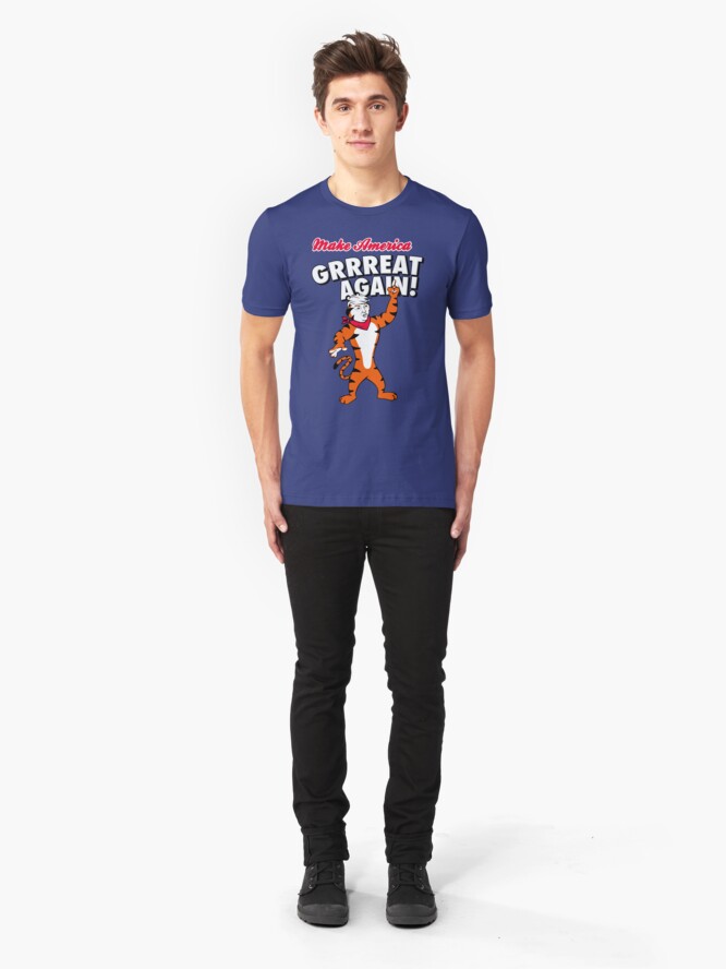 Alternate view of Make America GRRREAT AGAIN! - Trump the Tiger Slim Fit T-Shirt