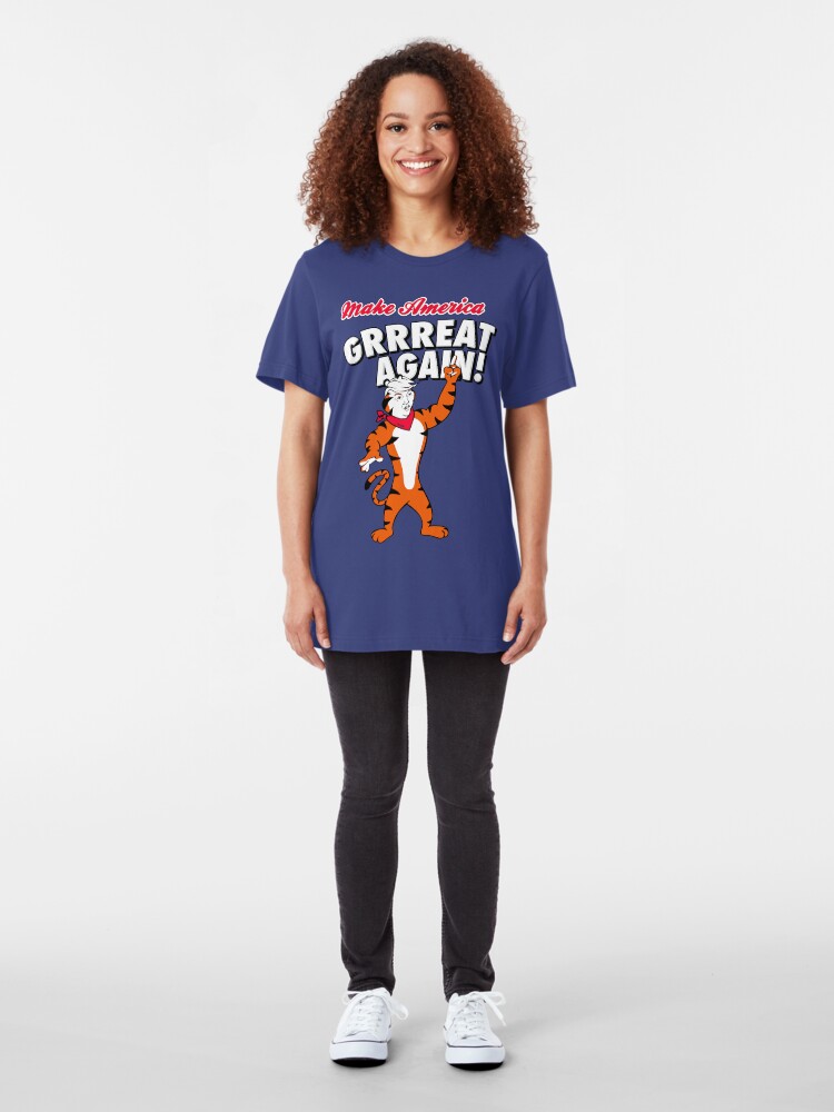 Alternate view of Make America GRRREAT AGAIN! - Trump the Tiger Slim Fit T-Shirt