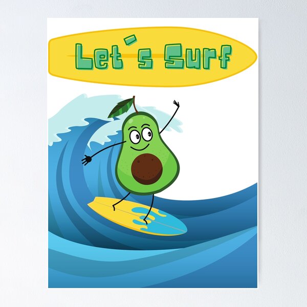 Item preview, Funny Avocado Surfing designed and sold by OlympicsMerch.