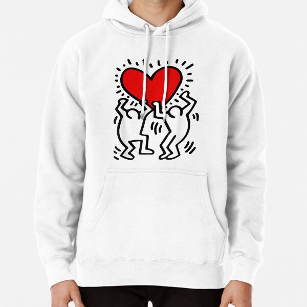 Funny Keiths Harings Design Arts Heart Retro American Artist Pullover Hoodie