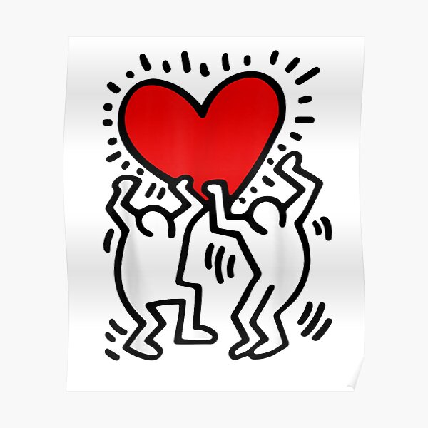 Funny Keiths Harings Design Arts Heart Retro American Artist Poster