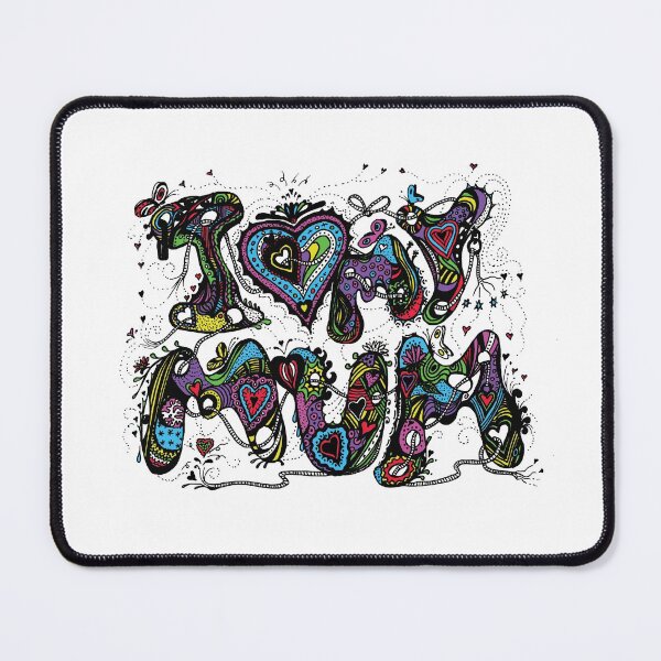 Item preview, I Love My Mum Multicoloured Aussie Tangle on White Background designed and sold by Heatherian.