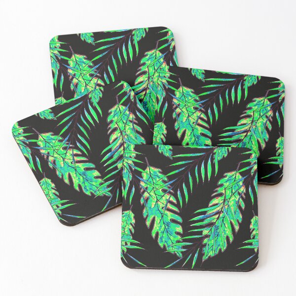 Item preview, Green Leaves on Black designed and sold by Linda Callaghan.