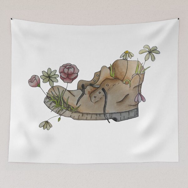 Item preview, aesthetic old boot with flowers designed and sold by -Lily-Anne-.