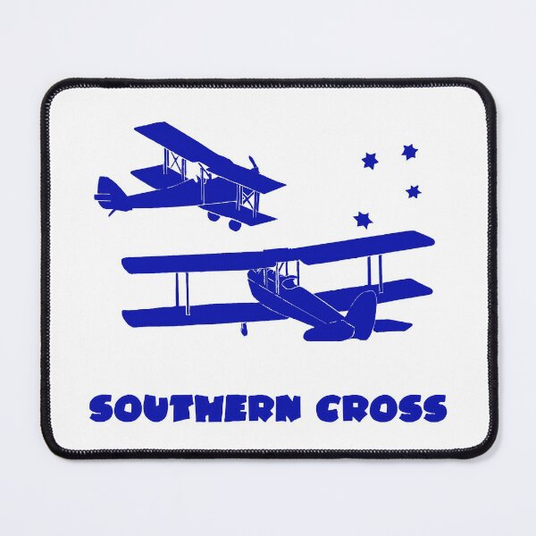 Item preview, Southern Cross  Australian Aviation Lino Print in Blue with Text designed and sold by Heatherian.