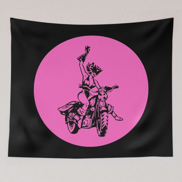 Item preview, Pin up girl on Motorbike Pink designed and sold by Nellie-and-Bean.