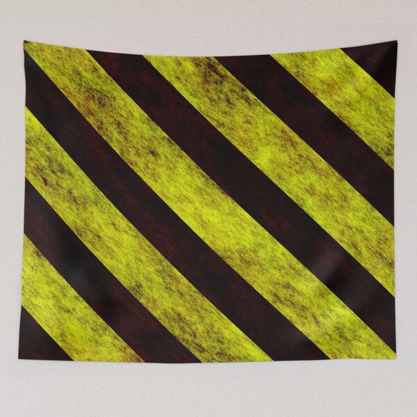 Item preview, Yellow and Black Grunge Hazard Stripes  designed and sold by Sybille-Yates.