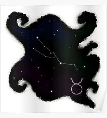 Stier-Sternzeichen-Konstellation Poster