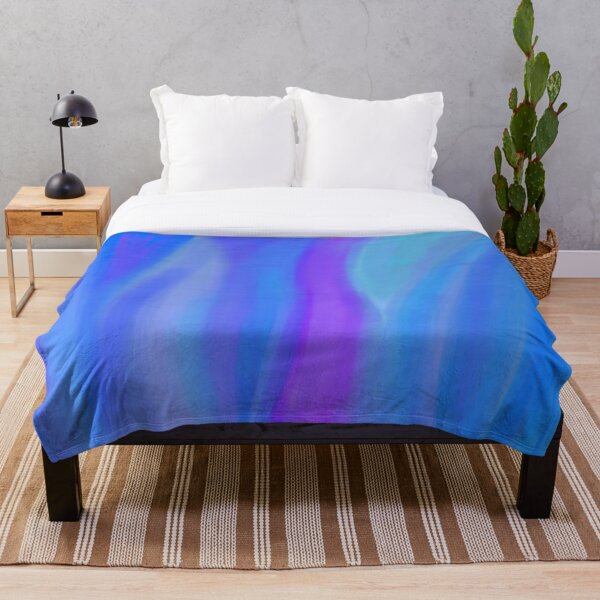 Item preview, blue waves shower curtain - watercolor and expressionist oil designed and sold by raidman.
