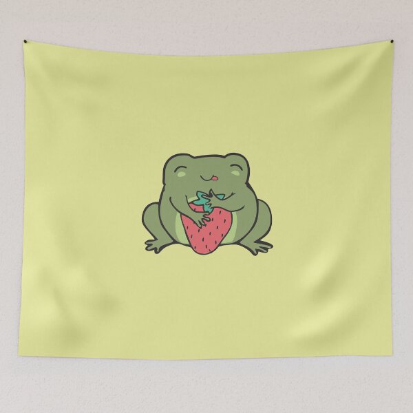 Item preview, Strawberry Frog Cottagecore Aesthetic Kawaii Retro 90s Cute Drawing designed and sold by alenaz.