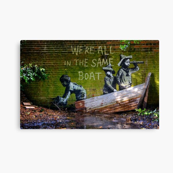 banksy we are all in the same boat Canvas Print
