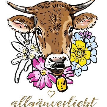 Vorschaubild zum Design Junge Kuh / Schumpen mit Blumen von allgaeuverliebt