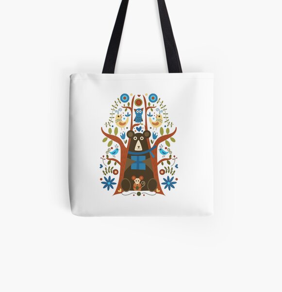 Swedish Bear All Over Print Tote Bag
