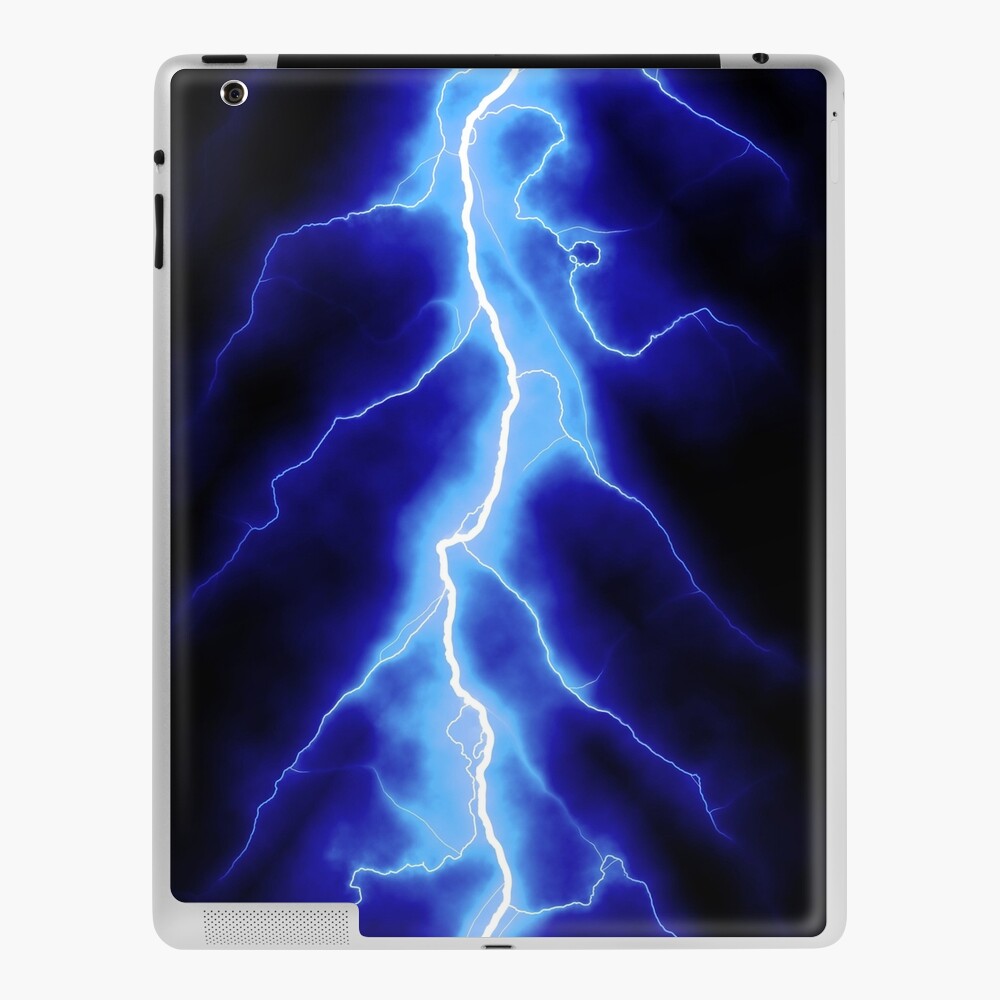 Blue Thunder Storm, Colorful Lightning graphic | iPad Case & Skin