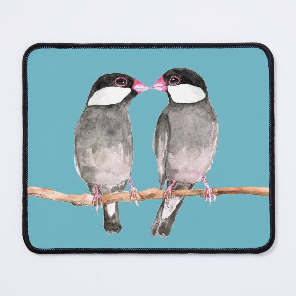 Item preview, Two kissing Java sparrows designed and sold by Bwiselizzy.