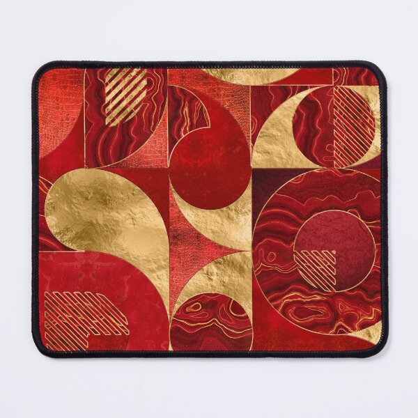 Item preview, Geometric Abstract - Red textures and Gold designed and sold by k9printart.
