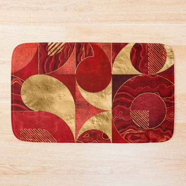 Item preview, Geometric Abstract - Red textures and Gold designed and sold by k9printart.