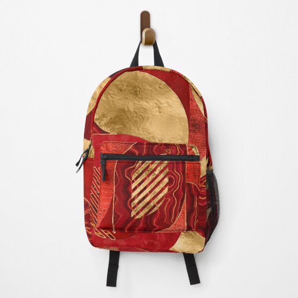 Item preview, Geometric Abstract - Red textures and Gold designed and sold by k9printart.