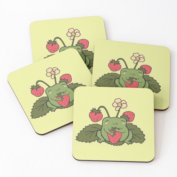 Item preview, Cottagecore Aesthetic Frog with Strawberry Cute Kawaii Lover Gift designed and sold by alenaz.