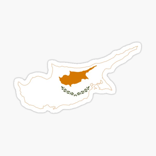 Cyprus Flag Map Sticker