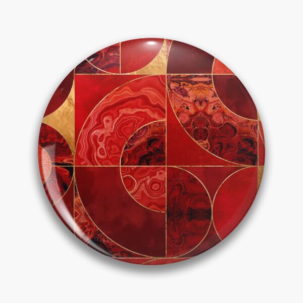 Artikelvorschau, Geometrische Zusammenfassung - Rote Texturen und Gold entworfen und verkauft von k9printart.