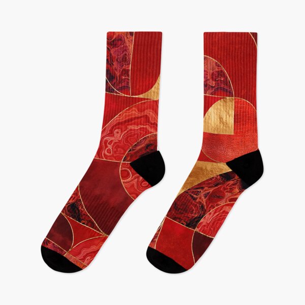 Item preview, Geometric Abstract - Red textures and Gold designed and sold by k9printart.