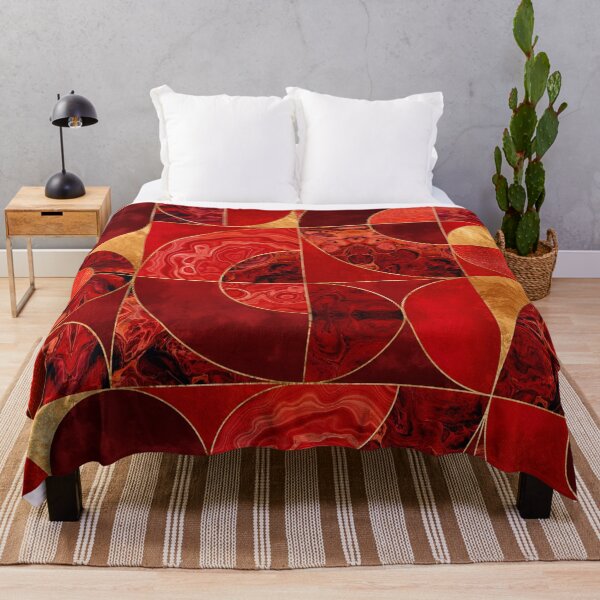 Item preview, Geometric Abstract - Red textures and Gold designed and sold by k9printart.