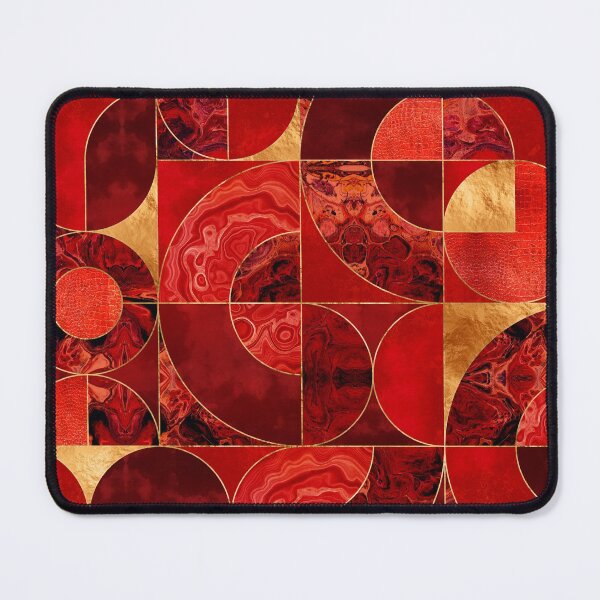 Item preview, Geometric Abstract - Red textures and Gold designed and sold by k9printart.
