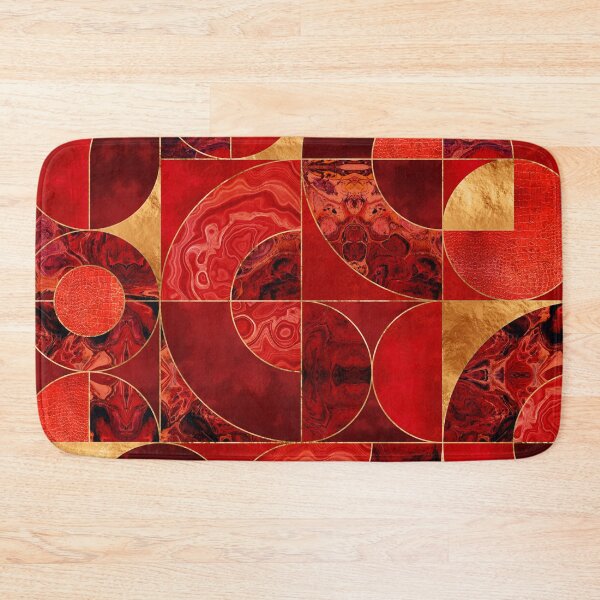 Item preview, Geometric Abstract - Red textures and Gold designed and sold by k9printart.